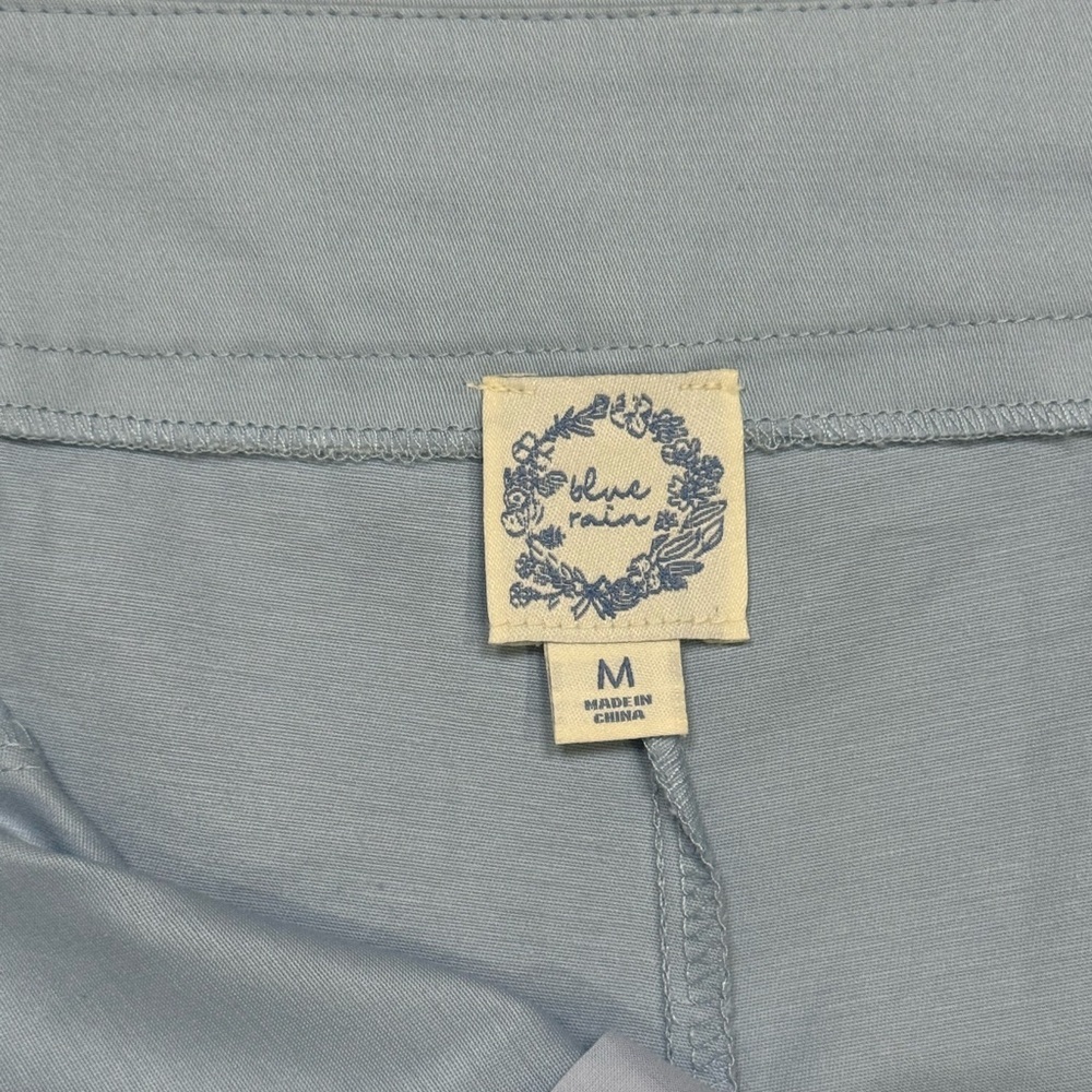 Blue Rain Light Blue Petal Scalloped Hem Shorts, Size M - Picture 9 of 10
